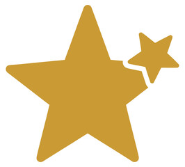 Obraz premium Gold Broken Star Icon Vector Graphic Showing Fracture or Separation