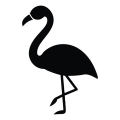 Pink flamingo bird vector silhouette illustration isolated on white background