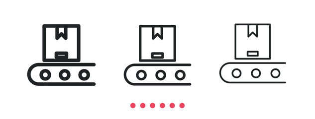 Package sorting icon. Thin line icon vector