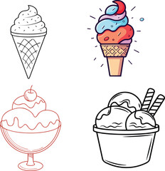 ice cream collection ilustration