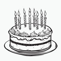 birthday cake vector illustration