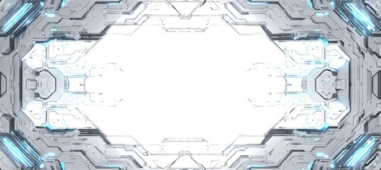 Obraz premium Futuristic cyber HUD display frame background. Copy space for text and advert. Generative AI technology. 