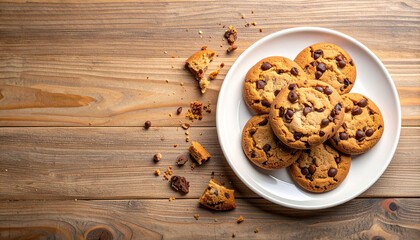 chocolate chip cookies in white ceramic  