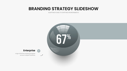 Consulting Visualization One Option Graph Slideshow Design. Business Launch Slide Template Vector Illustration. Visual Planning 1 Element Diagram Frame Layout.