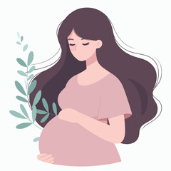 flat illustration of a pregnant mother
