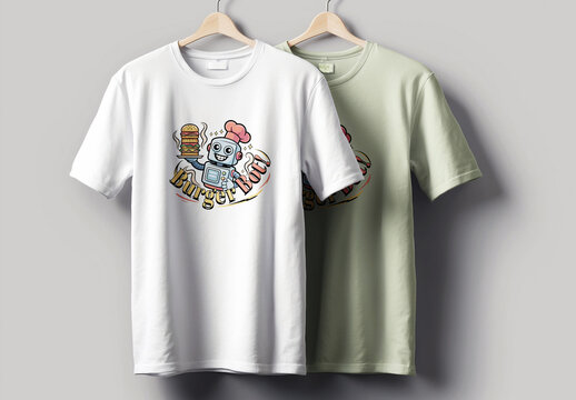 Burger Bot T Shirt Design Layout