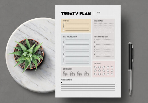 Minimal Daily Planner Design Template