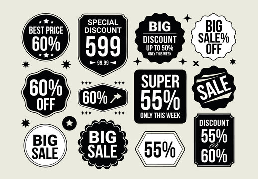 Vintage Sale Labels Set Template