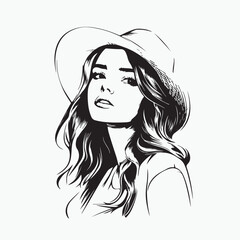 Fototapeta premium girl with long hair