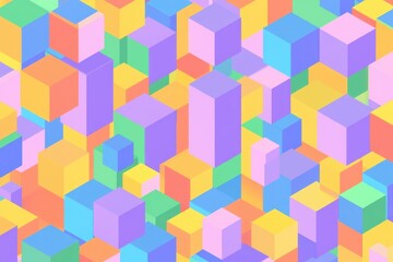Obraz premium Colorful isometric cubes pattern for abstract geometric background