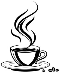 Coffee Cup with Steam – Minimal Silhouette Vector