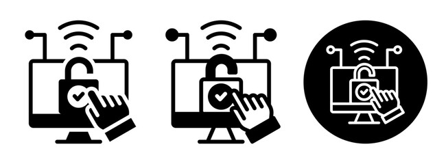 Fototapeta premium Network Access Control Icon Collection Glyph & Mixed Style