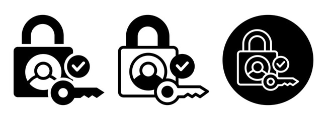 Fototapeta premium User Access Icon Collection Glyph & Mixed Style