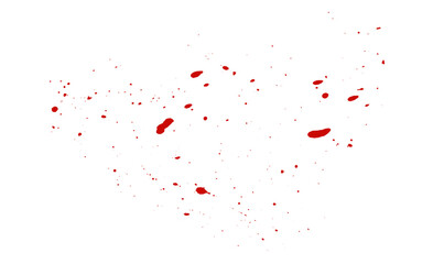 Blood splatter isolated on transparent background, Realistic red blood splatter, drop, and stain effect for medical, horror, and design projects