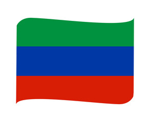 Dagestan National Europe Flag Ribbon Emblem Symbol Icon Vector Illustration Abstract Design Element