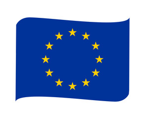 European Union National Europe Flag Ribbon Emblem Symbol Icon Vector Illustration Abstract Design Element