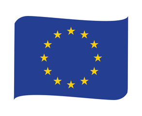 European Union National Europe Flag Ribbon Emblem Symbol Icon Vector Illustration Abstract Design Element