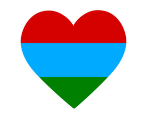 Karelia National Europe Flag Heart Emblem Symbol Icon Vector Illustration Abstract Design Element