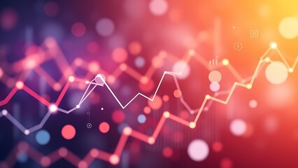 contradictory. Abstract data analytics concept with flowing connections and symbolic elements on a modern background. pitch deck slides.