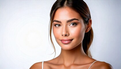 Natural Beauty Woman with Clean Skin and Subtle Makeup