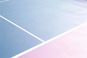 Fototapeta premium Minimalist Tennis Court Pastel Blue Pink Background 