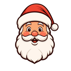 Smiling Santa Claus Face Cartoon | Merry Christmas Vector Illustration