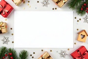 Create festive holiday messages with gifts and greenery