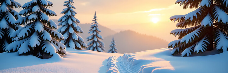 serene winter wonderland scene captures essence tranquil christmas season featuring frosted fir trees pristine