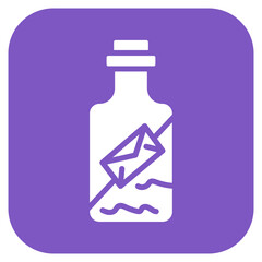 Message In Bottle icon vector image. Can be used for Ocean.