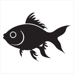 Fototapeta premium Goldfish silhouette vector illustration Stylized on white background