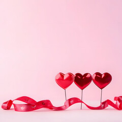 Valentine's day design. Realistic red gifts boxes. Open gift box full of decorative festive object. Holiday banner, web poster, flyer, stylish brochure, greeting card, cover. Romantic background