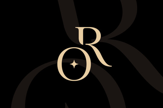 RO or OR letter logo icon design. Classic style luxury initials monogram.