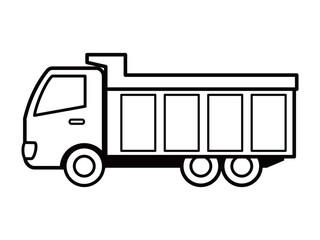 ダンプカー_モノクロ © 知立ゆうみ