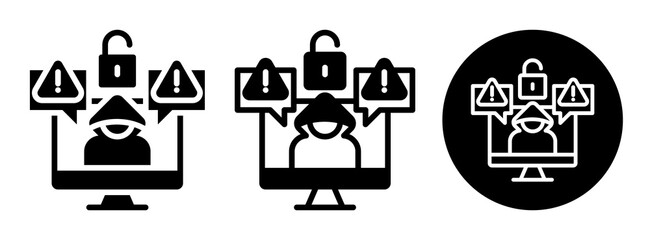 Cyber Attack Icon Collection Glyph & Mixed Style