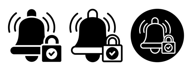 Lock Notification Icon Collection Glyph & Mixed Style