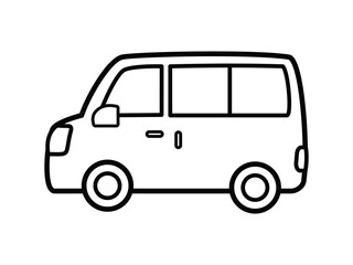 ワゴン車_モノクロ