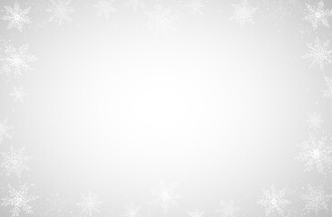 Seamless Gold and Silver Snowflake Frame Holiday Template.