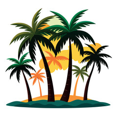  set of palm trees