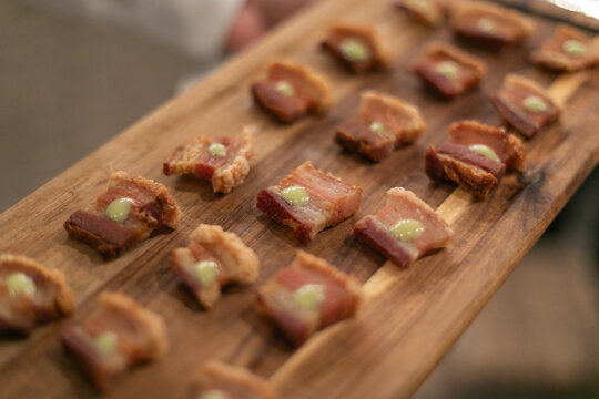 Fototapeta panceta, carne, salado, frio, alimento, apetitoso, moreno, aperitivo, delicioso, macro, zoom
