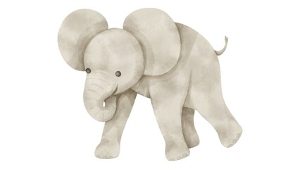 Cute Elephant Watercolor Illustration | Hand-Painted Baby Wildlife Animal Art - 1