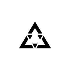 Geometric design featuring nested triangle shapes on transparent background silhouette