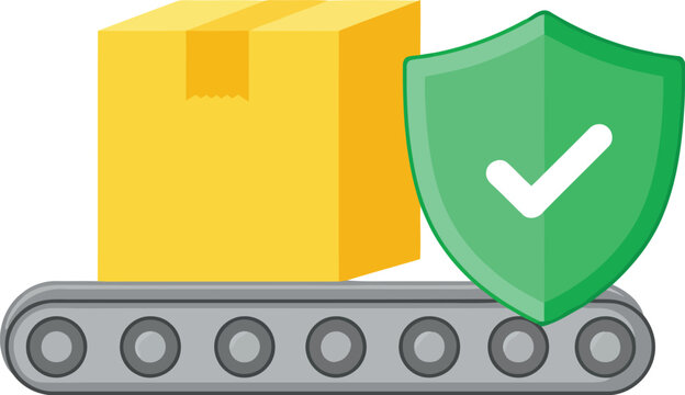 Secure shipping and logistics icon package delivery assurance concept vector