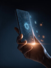 hand with a mobile phone