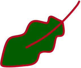 Christmas Holly Leaf Illustration