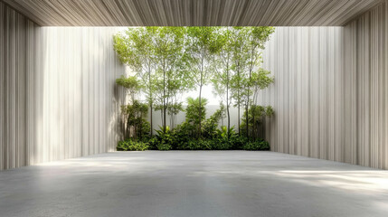 Empty old wood plank wall 3d render