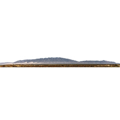 Panoramic volcanic mountain landscape with transparent background
