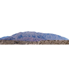 Panoramic volcanic mountain landscape with transparent background