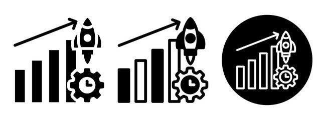 Productivity Boost Icon Collection Glyph & Mixed Style