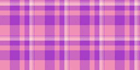 Luxurious fabric tartan seamless, sofa texture vector pattern. Awesome check textile background plaid in pink and purple colors.