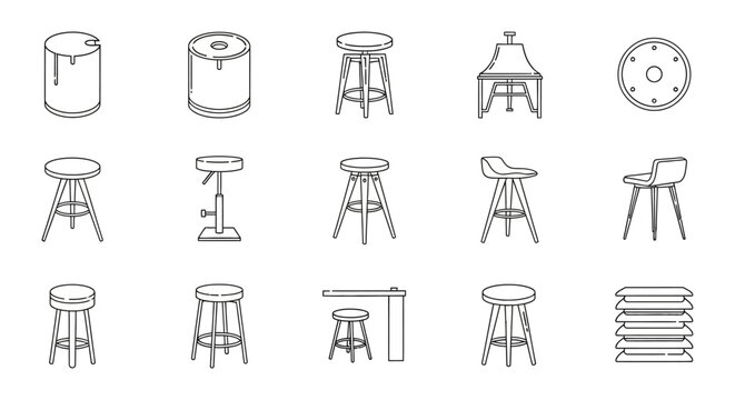 stools and chairs collection variety of bar seating dining and home décor elements in a furniture arrangement ideal for design concepts